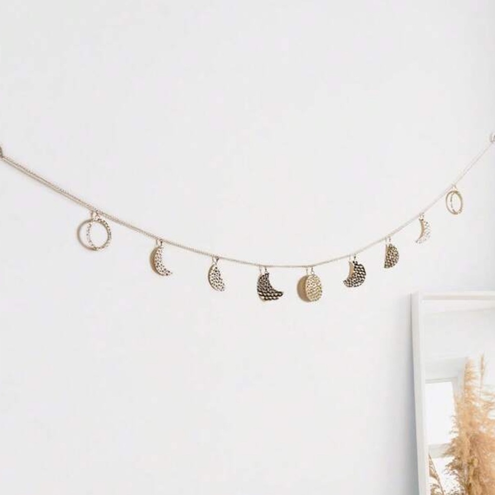 NEW! Moon Phase Pendant Wall Hanging Decor Art Celestial Cute Boho Bohemian Gold